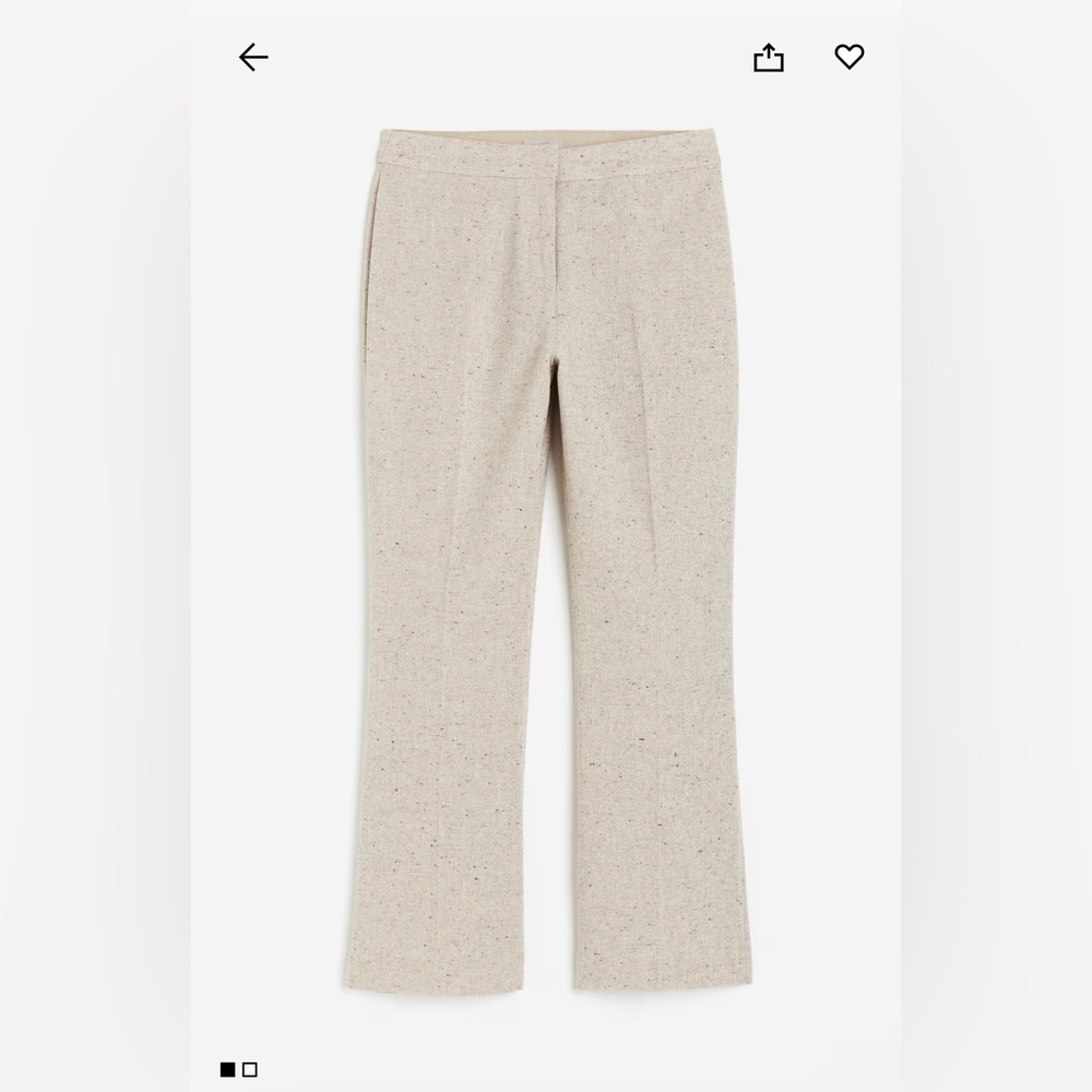 H&M Tan Cropped Pants with Streamlined Silhouette